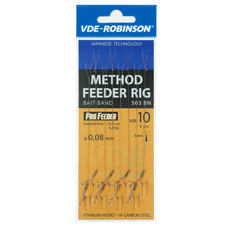 Przypon plecionka VDE-R z gumką  MF 503BN rozm. 8, śr. 0,120mm VDR Team 01-V-B503BN-08G