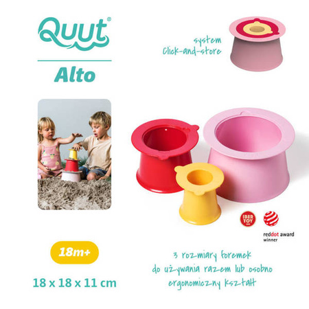 QUUT Zestaw 3 foremek do piasku Wieża Alto Cherry + Banana Pink