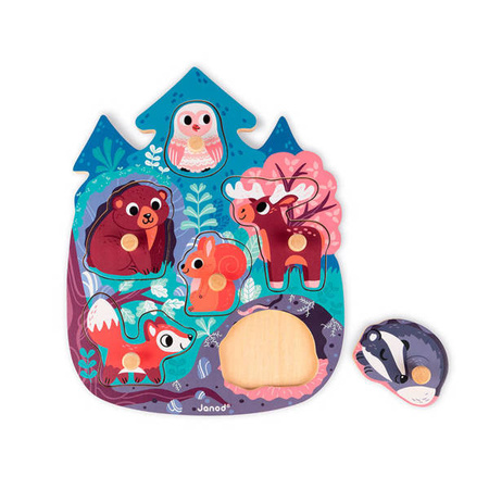 Puzzle drewniane Wesoły Las, Janod