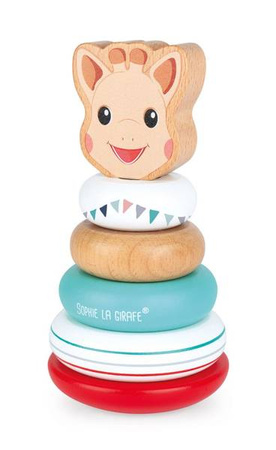 Układanka drewniana piramida wańka-wstańka Żyrafka Sophie, Janod