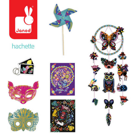 Multi - zestaw kreatywny 8 kreacji Wydrapywanki 7+, Janod