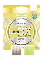Plecionka  Ultra 8X Nano / Momoi 0.18 mm/20.10 kg jasnoszara 135 m DRAGON PDF-40-02-018
