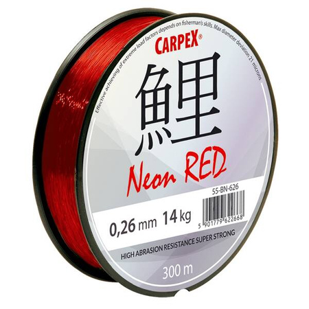 Żyłka Carpex Neon Red, 0.33mm, 300m Carpex 55-BN-333