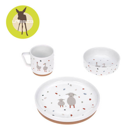 Lassig Komplet naczyń z porcelany Tiny Farmer Owieczka/Gąska