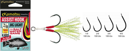 DOZBROJKA MORSKA NORWEGIA ASSIST HOOK JIG LIGHT 4/0 100Lbs OP.2SZT K-5190 KAMATSU 519000340