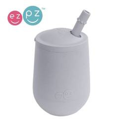 EZPZ Silikonowy kubeczek ze słomką Mini Cup + Straw Training System 120 ml pastelowa szarość