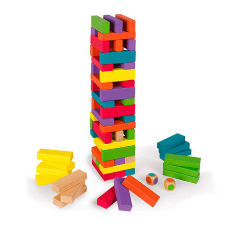 Gra Jenga z kolorami Equilibloc, Janod