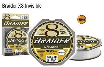 PLECIONKA BRAIDER X8 INVISIBLE 0,18/150 KONGER 250156018