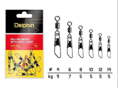Krętlik z agrafką / 10 szt. #10/5kg Delphin (101003566)