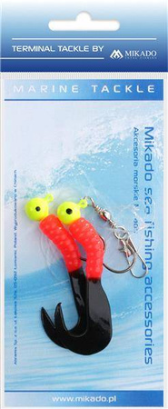 ZESTAW MORSKI - PILK TWIST JIGHEAD RIG 5.5 cm - 2x6 g (RED BLACK) MIKADO LS-A005-2X6Y-03