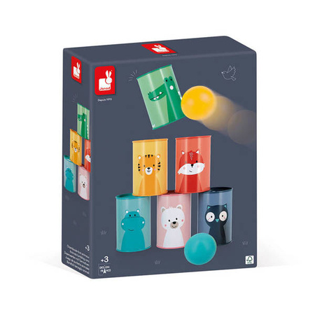 Gra Zbijanie puszek Zwierzęta 3+, Janod