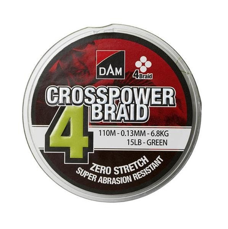 DAM CROSSPOWER 4-BRAID 0.10MM / 4.5KG/10LB /150M - GREEN DAM 66575