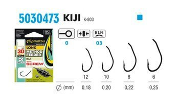 PRZYPON METHOD FEEDER 30CM KIJI 10BLNO/0,20mm WITH SPEAR OP.10SZT KAMATSU 503047310