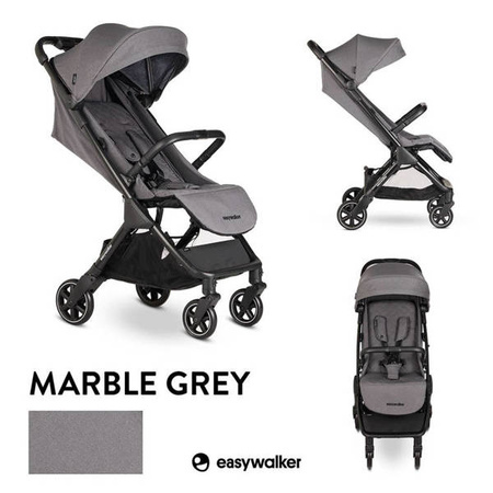 Easywalker Jackey Kompaktowy, samoskładający się wózek spacerowy z torbą transportową Marble Grey