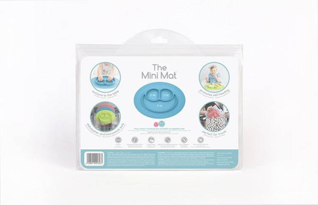 EZPZ Silikonowy talerzyk z podkładką mały 2w1 Mini Mat niebieski