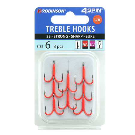 Kotwica 4SPIN Titanium 3S UV FLUO RED rozm. 6 (8 szt) Robinson 03-P-3SC-06