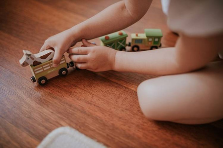 Pociąg drewniany Farma Story, Janod