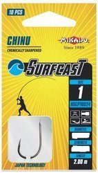 HACZYK Z PRZYPONEM SURFCAST - CHINU Nr 10 BN / 0.24mm / 200cm - torebka 10szt. MIKADO HSCP10024-10B-024