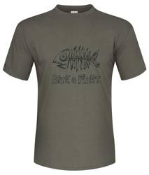 T-SHIRT BITE & FIGHT / KHAKI- rozm.S - op.1szt. MIKADO UMH-012-K-S