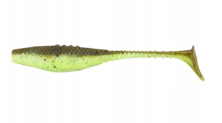 Ripper Belly Fish PRO - YELLOW FROG 4"/10cm 3szt./bag SUPER YELLOW/OLIVE black glitter BOX DRAGON CHE-BF40D-41-255