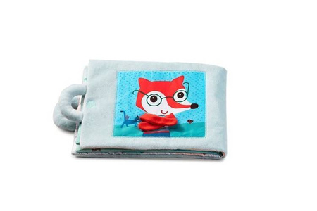 LILLIPUTIENS Miękka książeczka aktywizująca z mini - przytulanką „Dzień dobry, mały lisku” 18 m+