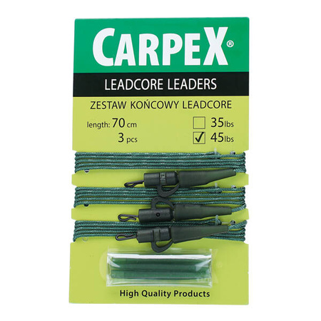 Zestaw końcowy lead core, 35LB, 70cm, 3szt. green Carpex 94-LC-P-351