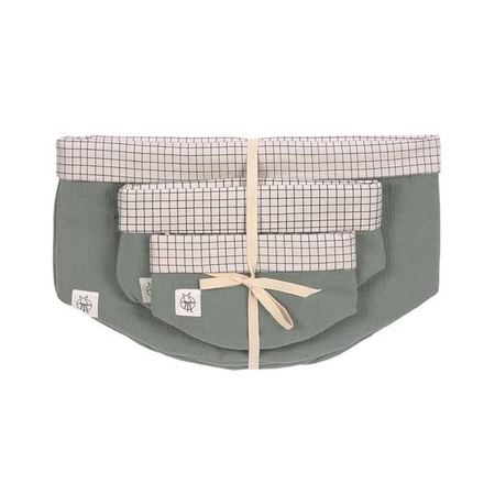 Lassig Muślinowe kosze do przechowywania 3 sztuki Cozy Home szarozielone