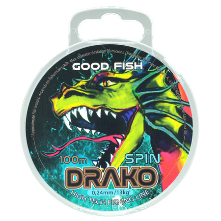 Żyłka GoodFish Drako Spin 0,18mm, 100 m, przeźroczysta GoodFish A-55-DS-018