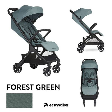 Easywalker Jackey Kompaktowy, samoskładający się wózek spacerowy z torbą transportową Forest Green