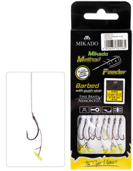 HACZYK DO METODY 10 cm PUSH STOP - haczyk z zadziorem: 10 / plecionka: 0.12 mm - op.8szt MIKADO HMFB211P-10