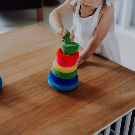 Rubbabu Układanka edukacyjno-sensoryczna piramida z piłką