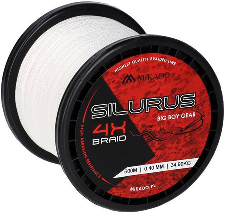 PLECIONKA SILURUS 4 X BRAID (WHITE) 0.40mm\34.90kg\600m - op.1szp. MIKADO ZSI00W-600-0.40