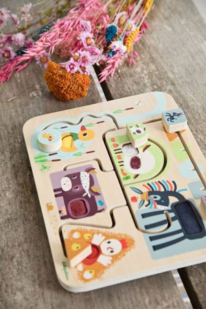 LILLIPUTIENS Drewniany labirynt sensoryczny Farma 18 m+