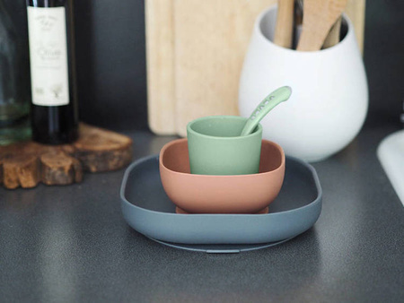 Beaba Komplet naczyń z silikonu z przyssawką Mineral