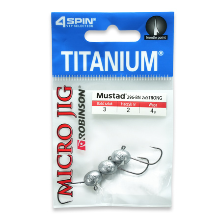 Główki Jigowe Titanium Micro, rozm. 2, 3g (3szt) Robinson 04-M-002-30