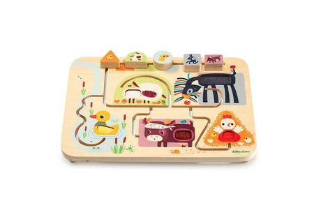LILLIPUTIENS Drewniany labirynt sensoryczny Farma 18 m+