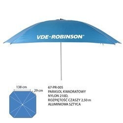 Parasol wędkarski kwadratowy, 2,5m VDE-Robinson VDR Team 67-PR-005