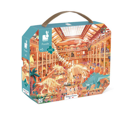 Puzzle w walizce Muzeum historii naturalnej 100 elementów 6+ Made in France, Janod