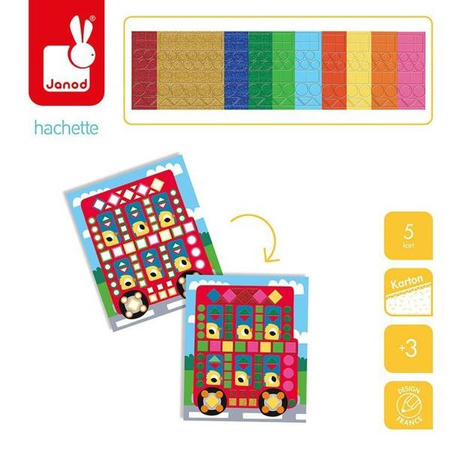 Zestaw kreatywny Mozaika Pojazdy 3+, Janod