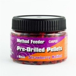 Carpex Method Feeder Pre-Drilled Pellets - Strawberry Halibut , śr. 8mm, 90g Carpex 64-MH-STR