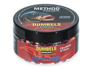 DUMBELS DUO COLOR SINKING METHOD FEEDER 8/10MM HALIBUT/KRAB 50G JAXON FM-DSD02