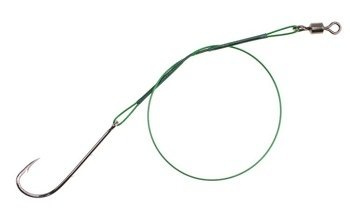 PRZYPON STALOWY Z KR. I HAKIEM 15/20/25cm / 10 kg - op.30 szt (GREEN) MIKADO ZG11-014-30