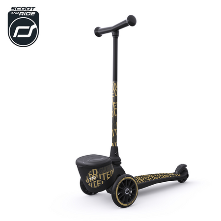 SCOOTANDRIDE Highwaykick 2 Lifestyle Hulajnoga trójkołowa balansowa z zamykanym schowkiem 2+ Black & Gold EDYCJA LIMITOWANA