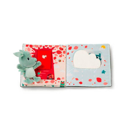 LILLIPUTIENS Książeczka z mini-przytulanką wielofunkcyjna "Puk puk" Smok Joe 18 m+