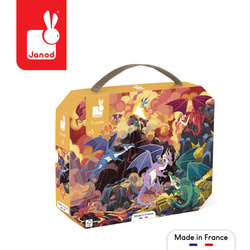 Puzzle w walizce Ogniste smoki 54 elementy 5+ Made in France, Janod