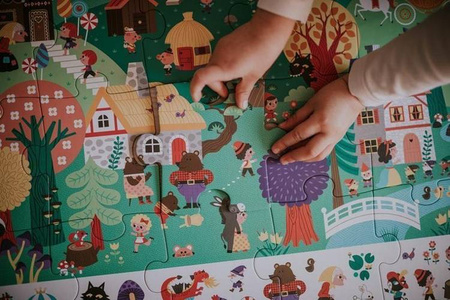 Puzzle obserwacyjne w walizce Baśnie 24 elementy 3+ Made in France, Janod