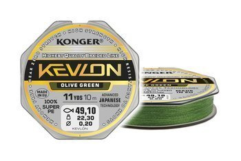 PLECIONKA PRZYPONOWA KEVLON OLIVE GREEN X4 0,14/10 KONGER 250015014