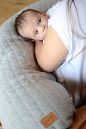 Beaba Ergonomiczna poduszka rogal dla kobiet w ciąży i karmiących Big Flopsy Fleur de coton Heather grey