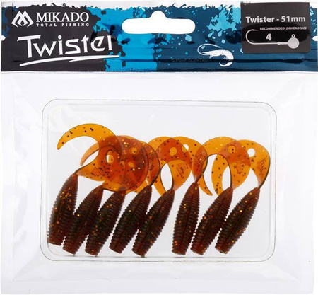 PRZYNĘTA - TWISTER 51mm/ MOTOROIL GOLD - op8szt. MIKADO PMTBT-51-MG
