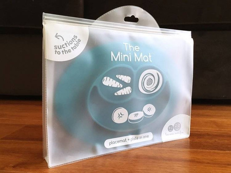 EZPZ Silikonowy talerzyk z podkładką mały 2w1 Mini Mat niebieski